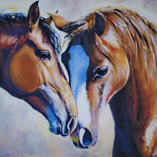 Horses wall art canvas