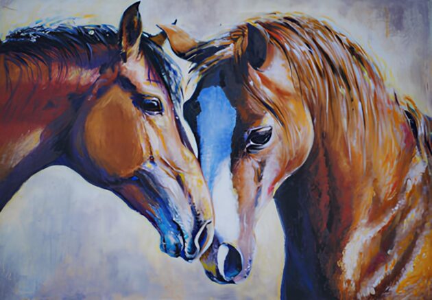 Horses wall art canvas